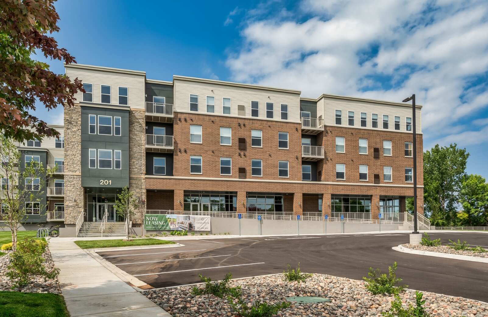 the front of the sand creek flats building